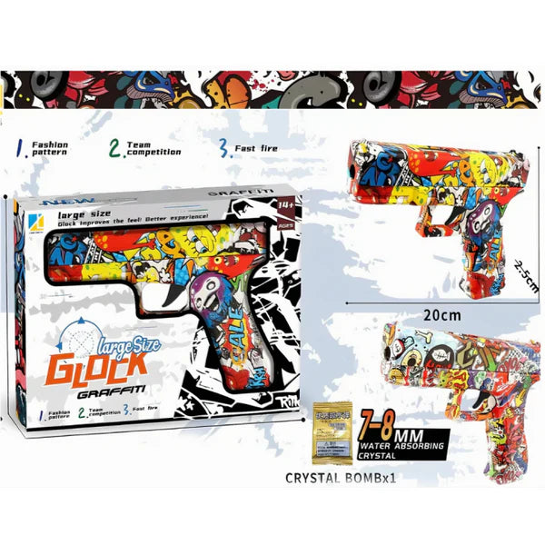 Gel Ball Blaster β Large Glock Graffiti Gun | Fast Fire Action & Epic Style