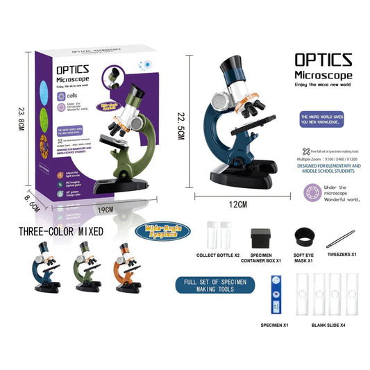 Optics Microscope for Kids – 1200X Educational Science Kit for Children