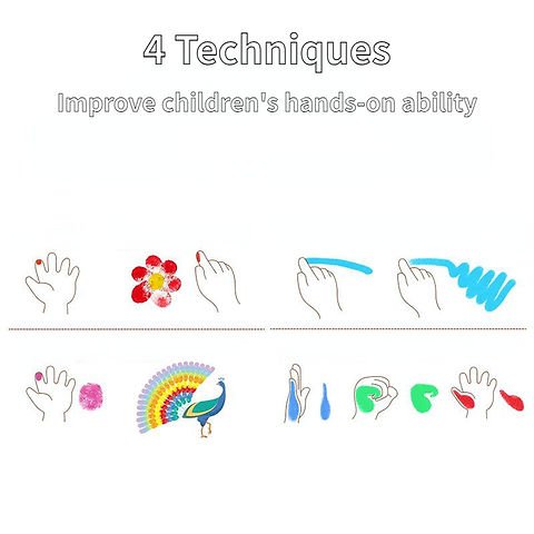 Finger Painting Coloring Book 32 Sheets & 24 Colors Set