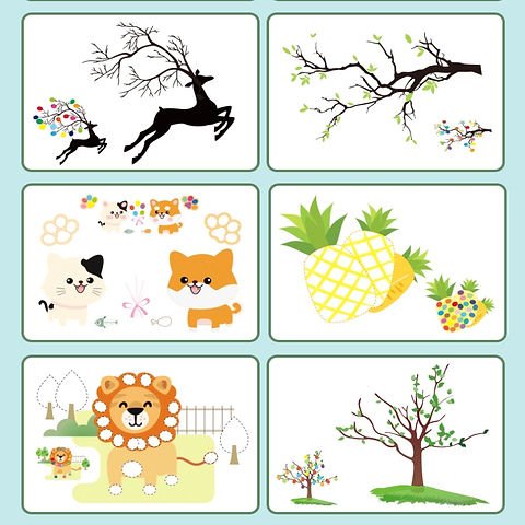 Finger Painting Coloring Book 32 Sheets & 24 Colors Set