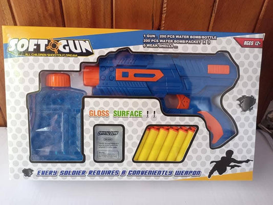Soft Gun Blaster Toy with Water & Soft Ball Bullets