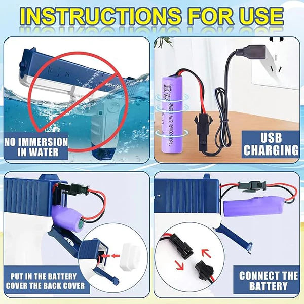 Glock Automatic Rechargeable Dual Tank Water Gun | Electric Water Blaster for Kids