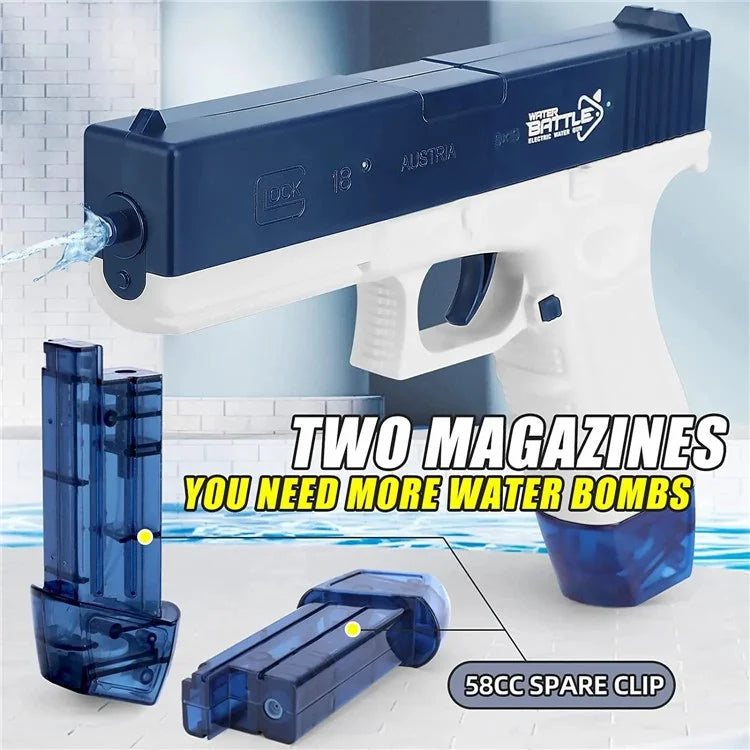 Glock Automatic Rechargeable Dual Tank Water Gun | Electric Water Blaster for Kids