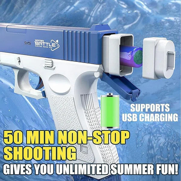 Glock Automatic Rechargeable Dual Tank Water Gun | Electric Water Blaster for Kids