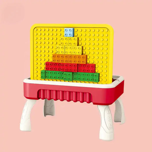 2-in-1 Building Blocks Table & Drawing Board for Kids – Creative Play Station