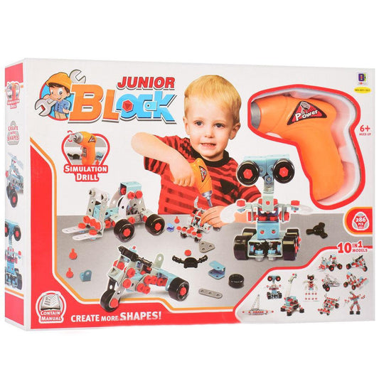 Junior Building Blocks Set with Simulation Drill-286 pcs