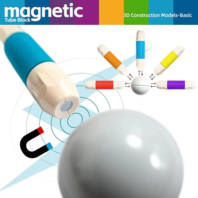 Flexible Magnetic Tube Building Blocks