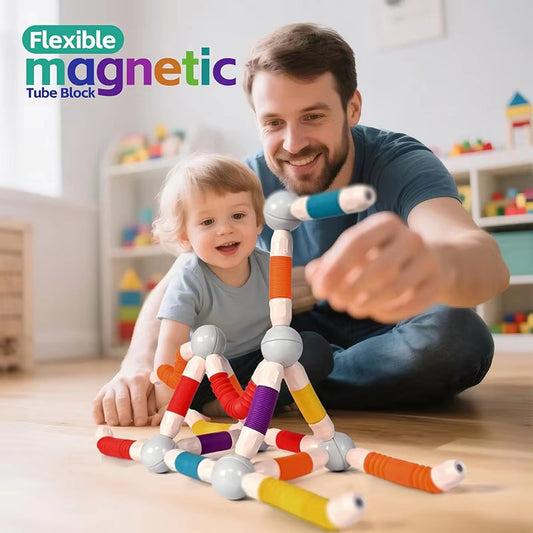 Flexible Magnetic Tube Building Blocks