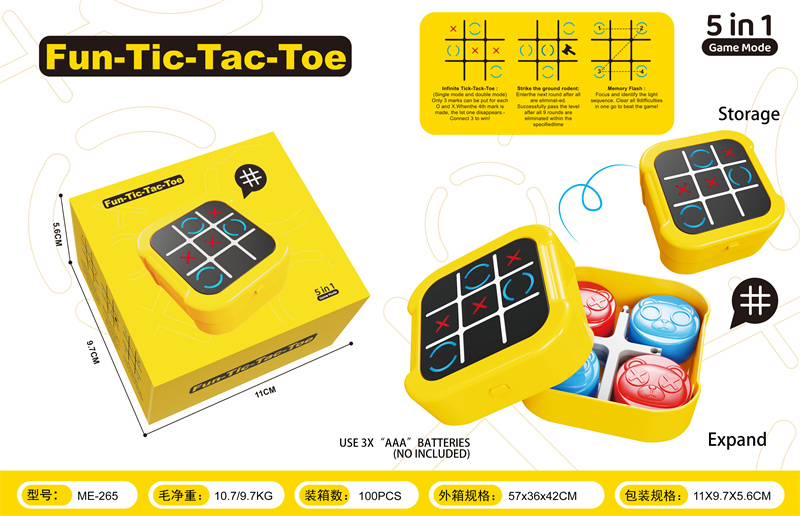 5 in 1 Electronic Touch Tic Tac Toe Puzzle Game