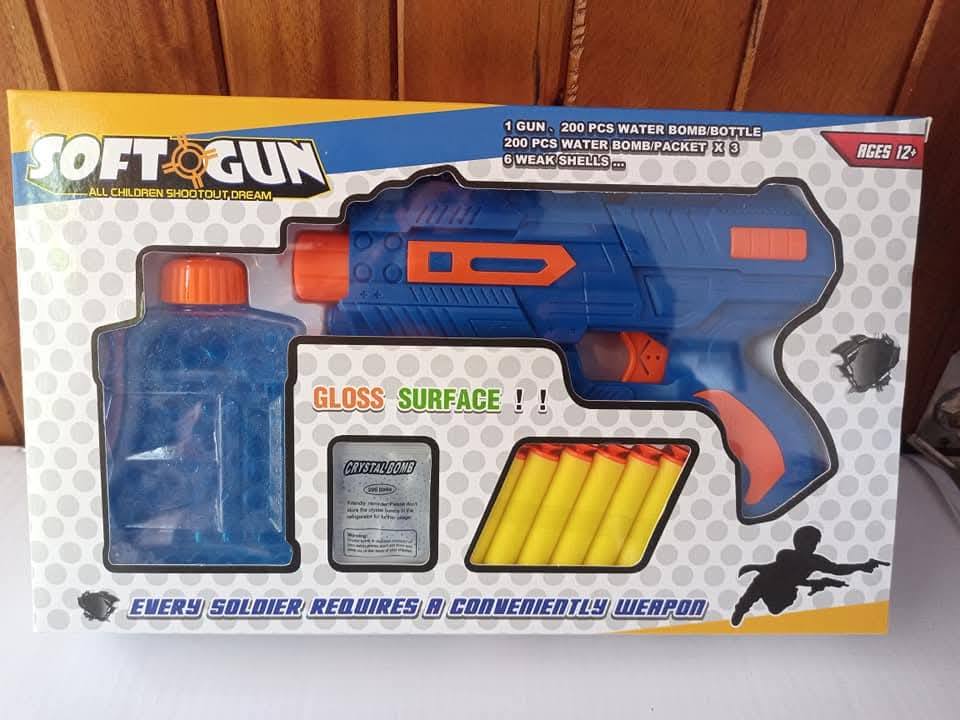 Soft Gun Blaster Toy with Water & Soft Ball Bullets